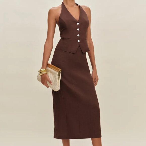 Reformation Dresses & Skirts - Reformation Hazen Linen Two Piece Brown - Size 0